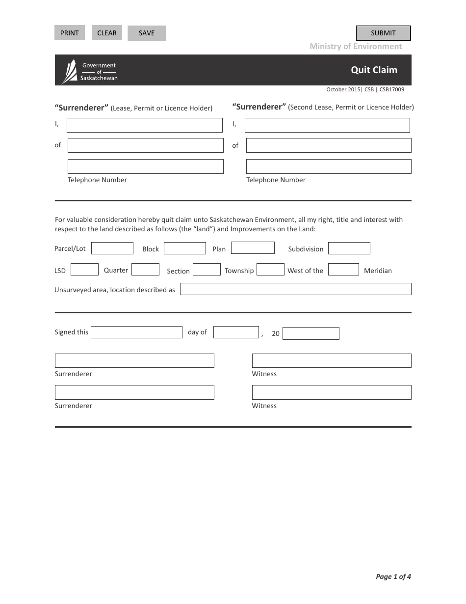 Form CSB17009 - Fill Out, Sign Online and Download Fillable PDF ...