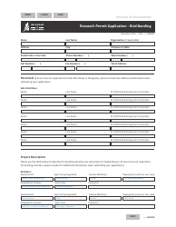 Document preview: Form CSB9002 Research Permit Application - Bird Banding - Saskatchewan, Canada