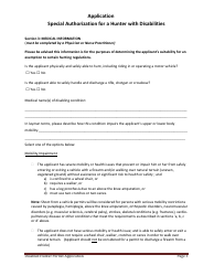 Form CSB12004 Special Authorization for a Hunter With Disabilities - Saskatchewan, Canada, Page 3