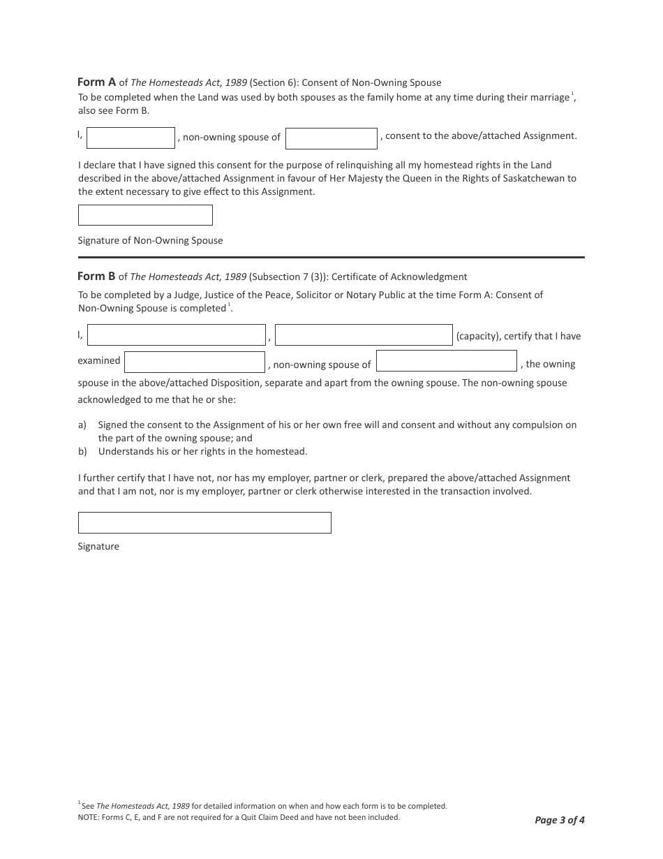 Form CSB17007 Surrender of Disposition Lease, Permit or Wild Rice Licence - Saskatchewan, Canada, Page 3