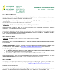 Application for Refund - Saskatchewan, Canada, Page 2
