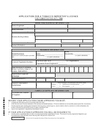 Document preview: Application for a Tobacco Importer's Licence - Saskatchewan, Canada