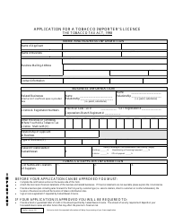 Application for a Tobacco Importer&#039;s Licence - Saskatchewan, Canada