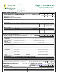 Application for Vendor's Licence/Consumer Registration - Saskatchewan, Canada