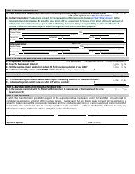 Application for Vendor's Licence/Consumer Registration - Saskatchewan, Canada, Page 2