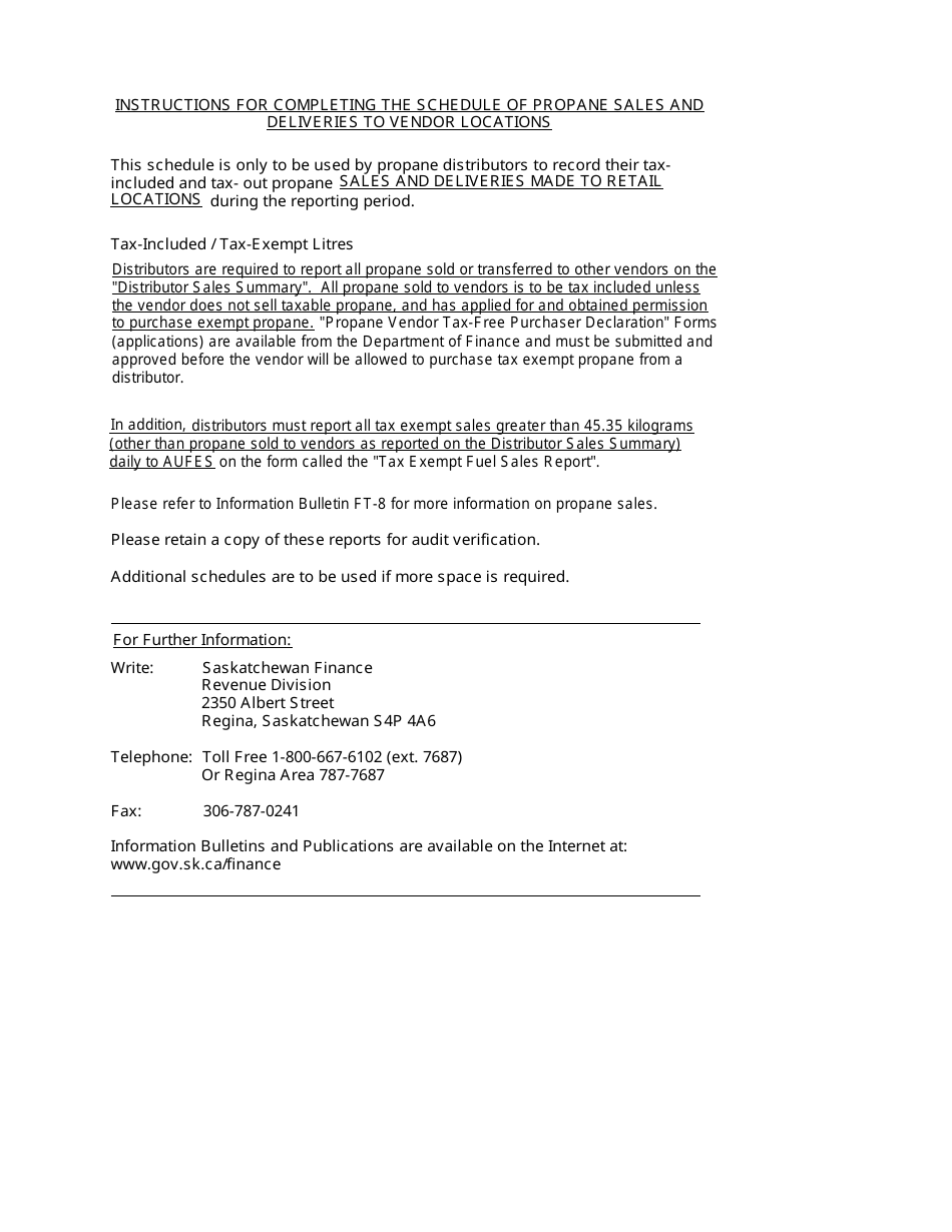 Distributor Sales Summary - Propane Sold or Delivered to Vendors - Saskatchewan, Canada, Page 2