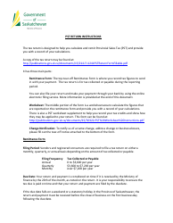 Instructions for Provincial Sales Tax Return - Saskatchewan, Canada