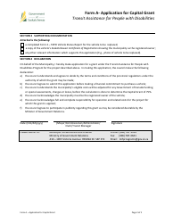 Form A Application for Capital Grant Transit Assistance for People With Disabilities - Saskatchewan, Canada, Page 2