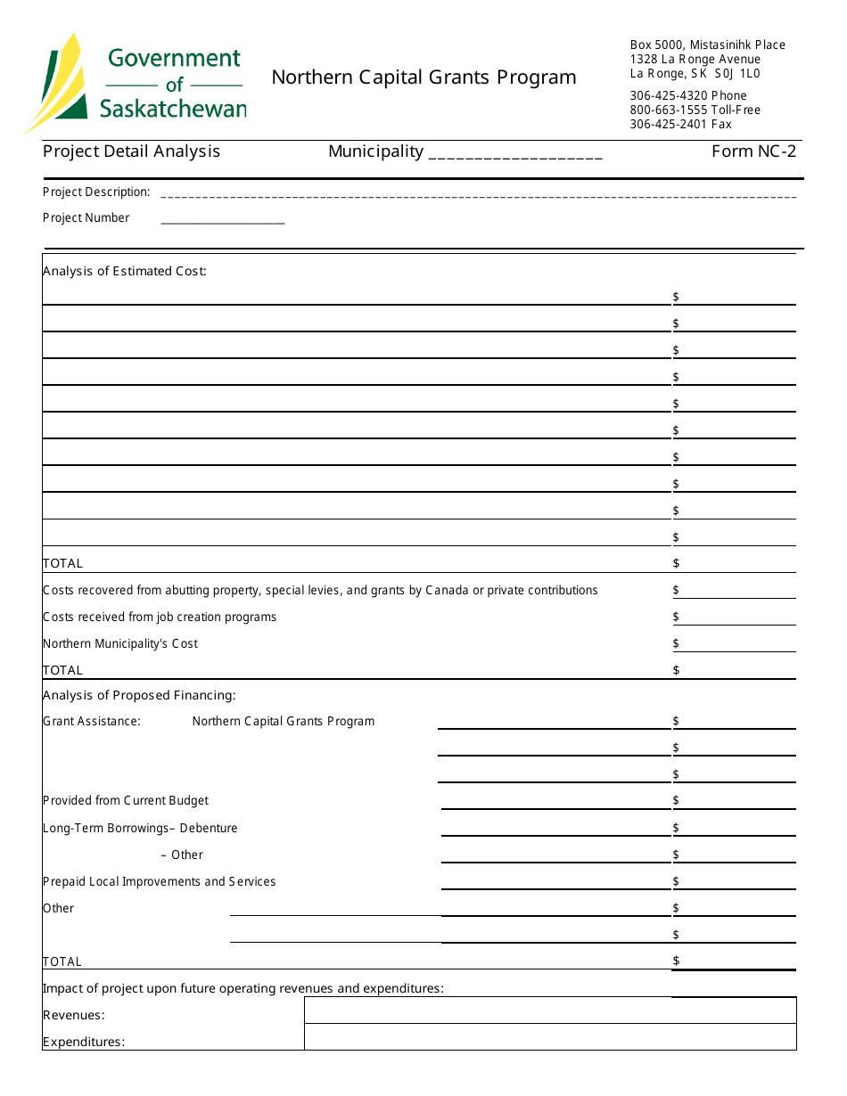 form-nc-2-download-printable-pdf-or-fill-online-northern-capital-grants-program-project-detail