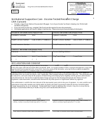 Document preview: Side A Institutional Supportive Care - Income-Tested Resident Charge Cra Consent - Saskatchewan, Canada