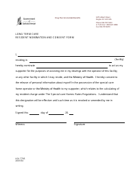 Form H31-7795 &quot;Long Term Care Resident Nomination and Consent Form&quot; - Saskatchewan, Canada