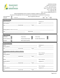 &quot;Application/Renewal for a Licence to Operate a Medical Laboratory&quot; - Saskatchewan, Canada