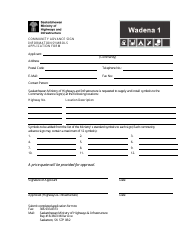 Document preview: Community Advance Sign Information Symbols Application Form - Saskatchewan, Canada