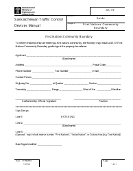 Form GS-37 First Nations Community Boundary Application Form - Saskatchewan, Canada