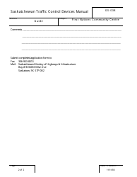 Form GS-38 First Nations Community Centre Application Form - Saskatchewan, Canada, Page 2