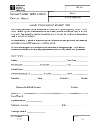 Form GS-44 Inland Terminal Signing Application Form - Saskatchewan, Canada