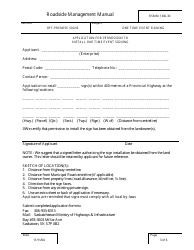 Application for Permission to Install One Time Event Signing - Saskatchewan, Canada, Page 3