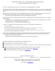 Certificate of Service on a Landlord - Saskatchewan, Canada, Page 3