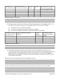Form B Sheriff&#039;s Questionnaire - Saskatchewan, Canada, Page 2