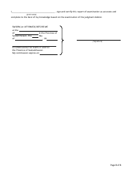 Form C Report of Examination of Judgment Debtor - Saskatchewan, Canada, Page 3