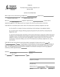 Document preview: Form DD Notice of Distribution - Saskatchewan, Canada
