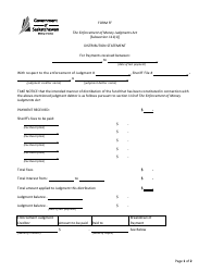 Form FF Distribution Statement - Saskatchewan, Canada