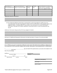 Form E.1 Sheriff&#039;s Questionnaire to Third Party - Saskatchewan, Canada, Page 2