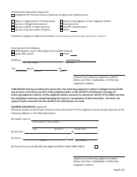 Form I Supplementary Enforcement Instruction - Saskatchewan, Canada, Page 2
