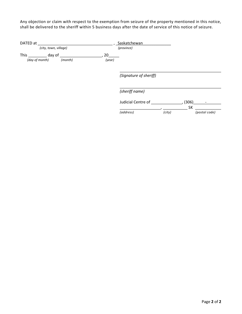 Form J - Fill Out, Sign Online and Download Printable PDF, Saskatchewan ...