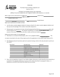 Form MM Affidavit of Distribution of Sale Proceeds - Saskatchewan, Canada