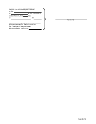 Form MM Affidavit of Distribution of Sale Proceeds - Saskatchewan, Canada, Page 2