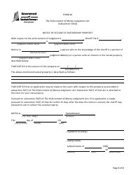 Form M Notice of Seizure of Partnership Property - Saskatchewan, Canada