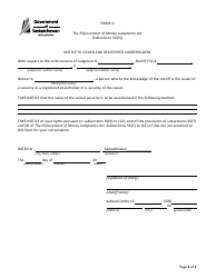 Document preview: Form O Notice to Issuer and Registered Shareholders - Saskatchewan, Canada
