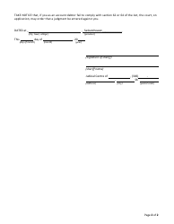 Form Q Notice of Seizure of Account - Saskatchewan, Canada, Page 2