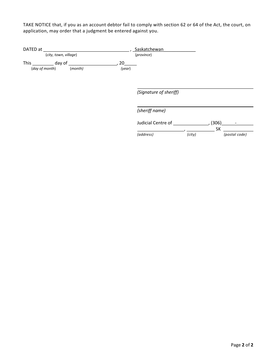 Form Q - Fill Out, Sign Online and Download Printable PDF, Saskatchewan ...