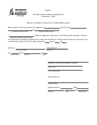 Form V &quot;Notice to Sheriff of Dispute of Third Person Claim&quot; - Saskatchewan, Canada