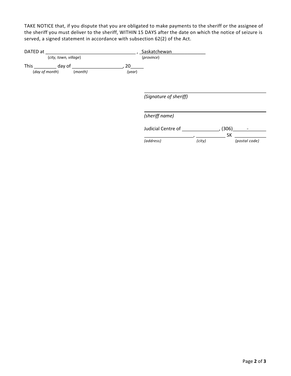 Form S - Fill Out, Sign Online and Download Printable PDF, Saskatchewan ...