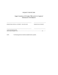 Document preview: Request for Return - Saskatchewan, Canada
