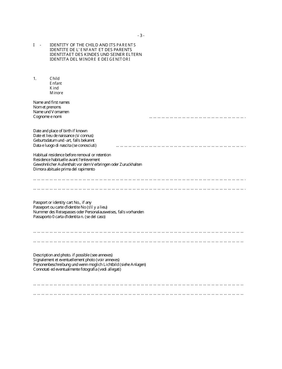 Request for Return - Saskatchewan, Canada (English / Italian / French / German), Page 3