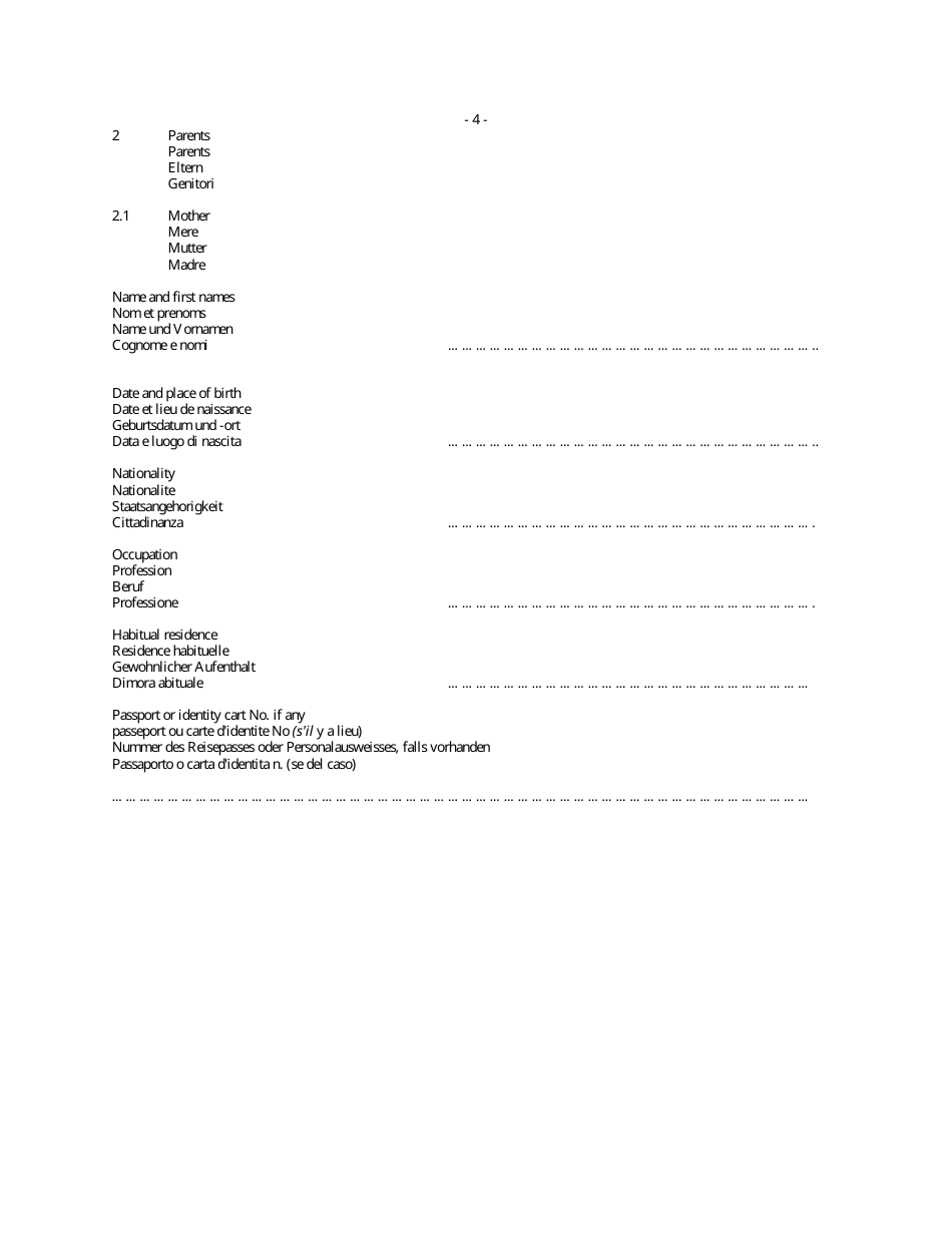 Request for Return - Saskatchewan, Canada (English / Italian / French / German), Page 4