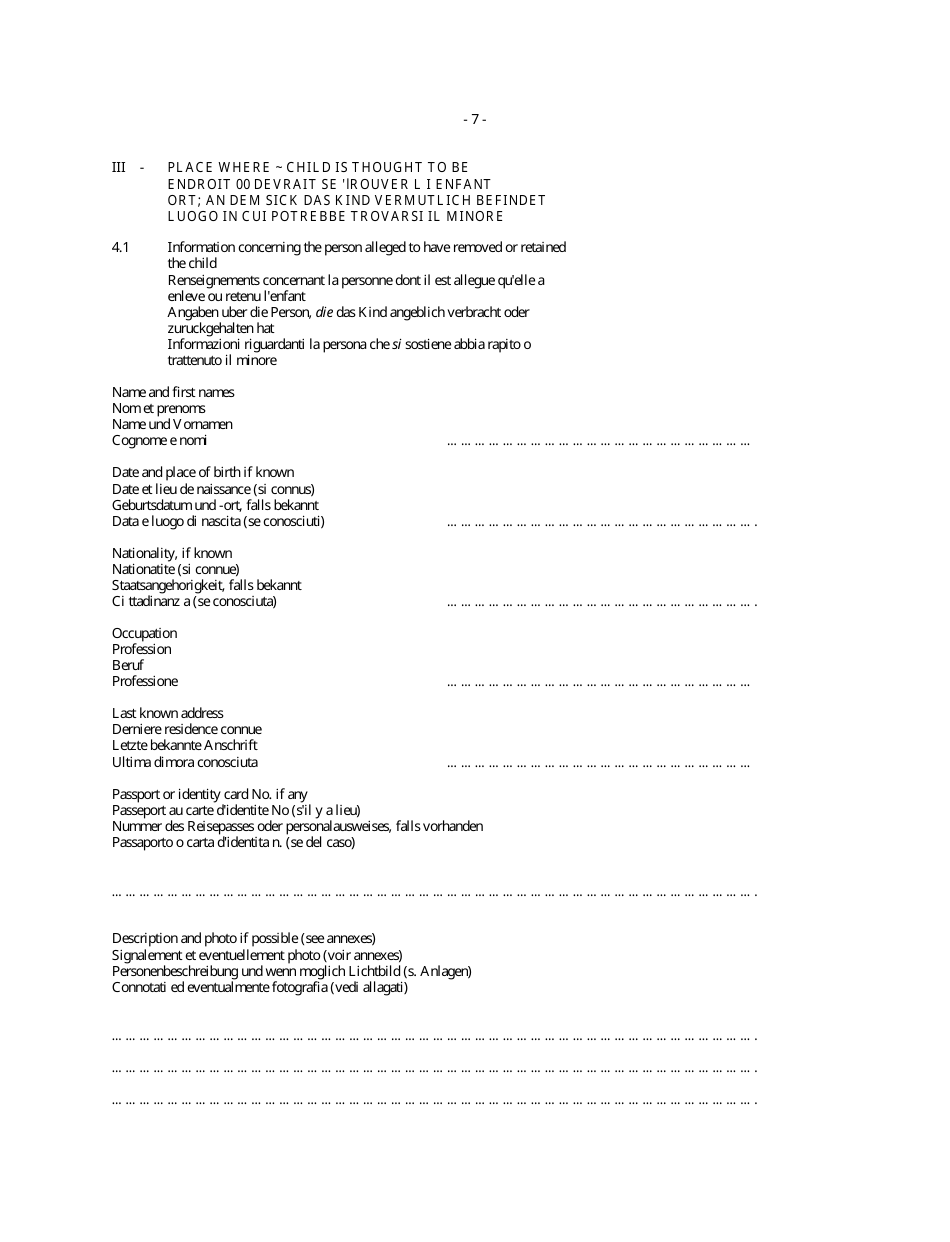 Request for Return - Saskatchewan, Canada (English / Italian / French / German), Page 7