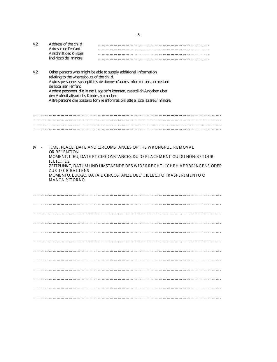 Request for Return - Saskatchewan, Canada (English / Italian / French / German), Page 8