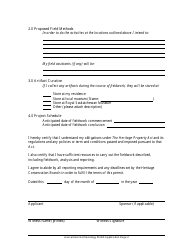 Avocational Archaeology Permit Application - Saskatchewan, Canada, Page 2