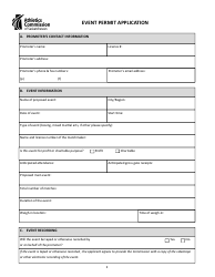 Event Permit Application - Saskatchewan, Canada, Page 2