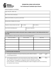 Promoter Licence Application for Professional Combative Sport Events - Saskatchewan, Canada, Page 3