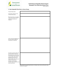 Geographic Place Name Nomination Form - Saskatchewan, Canada, Page 3