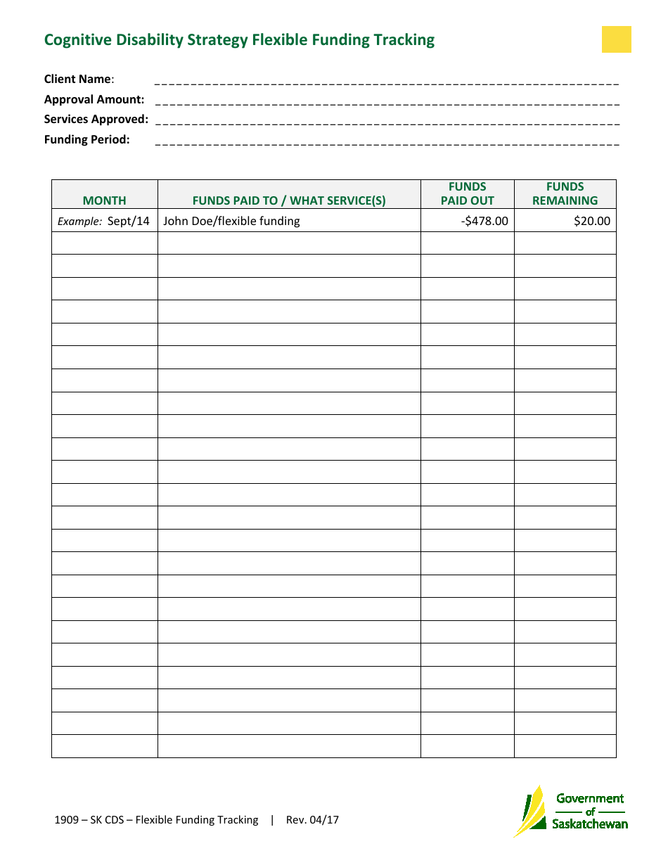 Saskatchewan Canada Cognitive Disability Strategy Flexible Funding ...