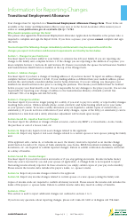 Form 1257 Transitional Employment Allowance Change Form - Saskatchewan, Canada, Page 2