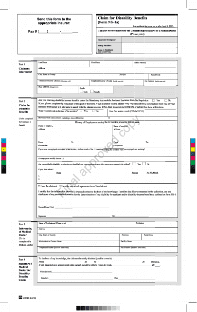 Form NS-1A  Printable Pdf