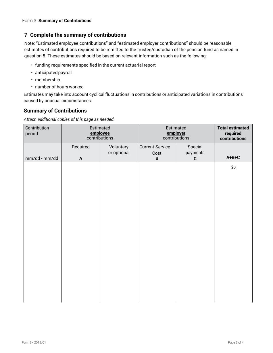 Form 3 Summary of Contributions - Nova Scotia, Canada, Page 3